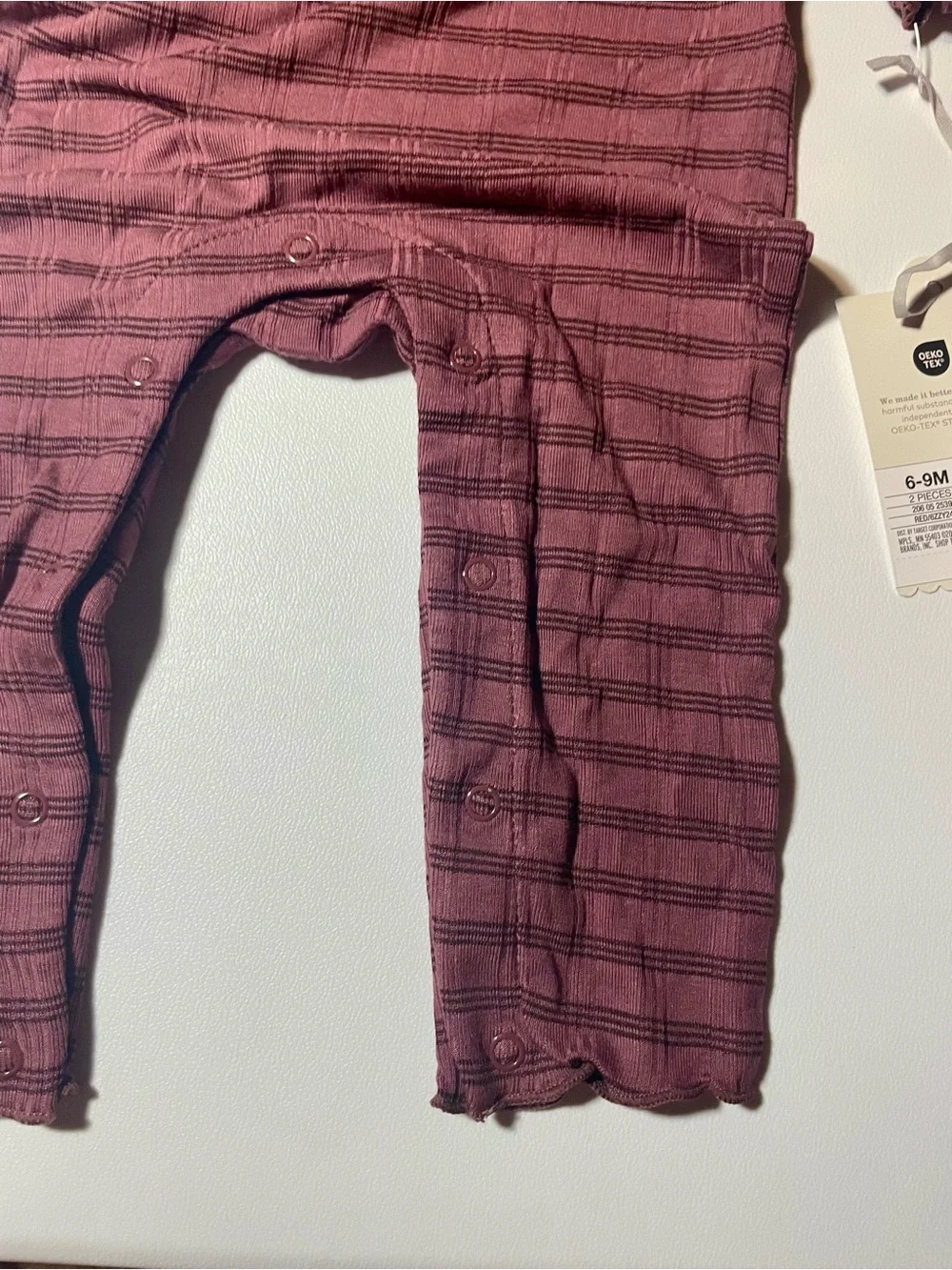 Cloud Island Mauve Striped Baby Romper with Headband Set NWT 6-9 Months Girls